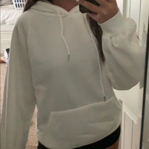 Basic White Hoodie Sweatshirt From Shein